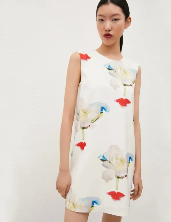 Marella Dresses Women Flared Satin Dress White