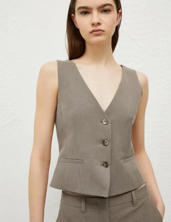 Marella Jackets Women Canvas Gilet Hazelnut Brown