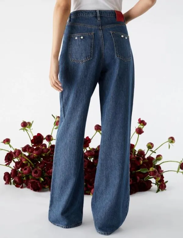 Marella Jeans Women Wideleg Jeans Navy