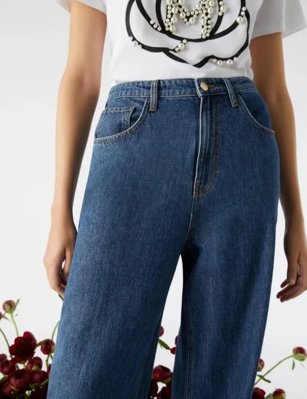 Marella Jeans Women Wideleg Jeans Navy