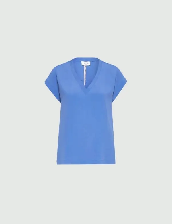 Marella Shirts Women Crepe Blouse Cornflower Blue