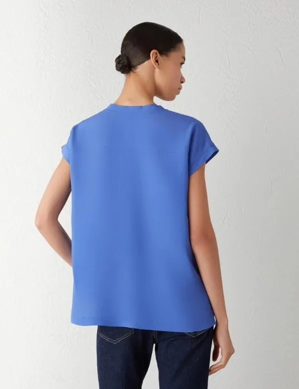 Marella Shirts Women Crepe Blouse Cornflower Blue