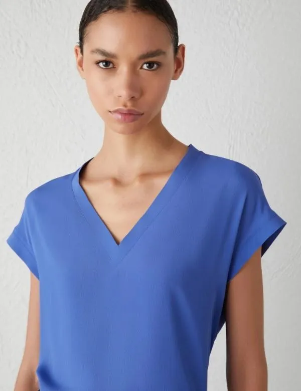 Marella Shirts Women Crepe Blouse Cornflower Blue