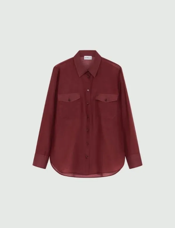 Marella Shirts Women Muslin Safari Shirt Bordeaux