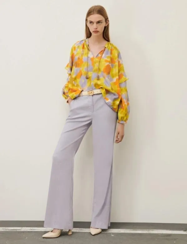 Marella Shirts Women Patterned Blouse Lavender