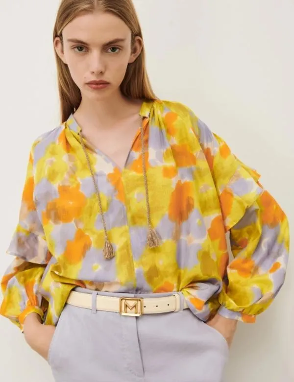 Marella Shirts Women Patterned Blouse Lavender