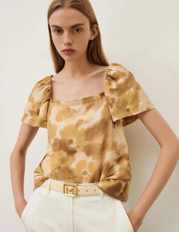 Marella Shirts Women Patterned Top Natural