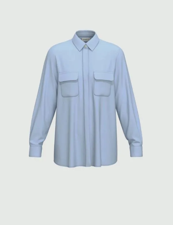 Marella Shirts Women Pocket Tshirt Deep Blue