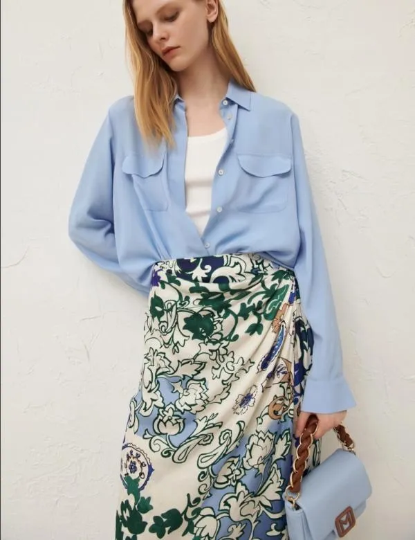 Marella Shirts Women Pocket Tshirt Deep Blue
