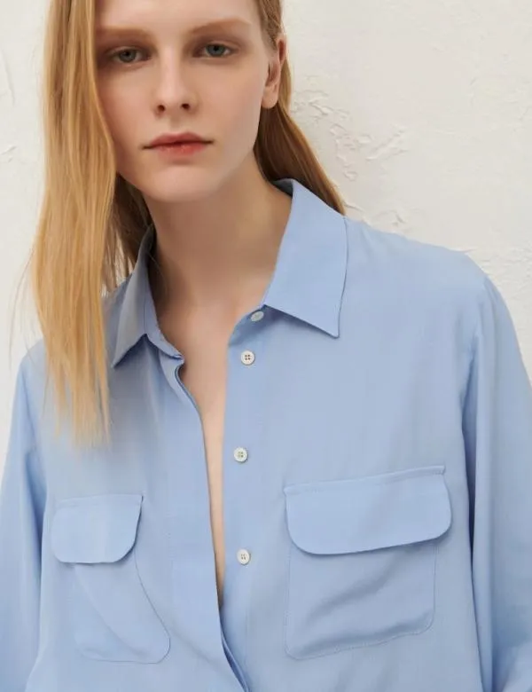 Marella Shirts Women Pocket Tshirt Deep Blue