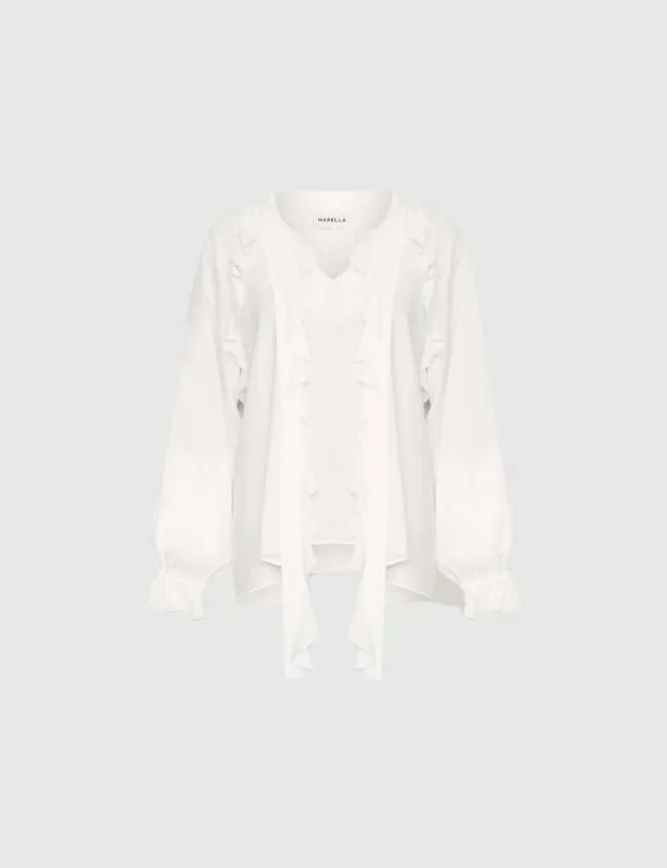 Marella Shirts Women Ruffle Blouse White