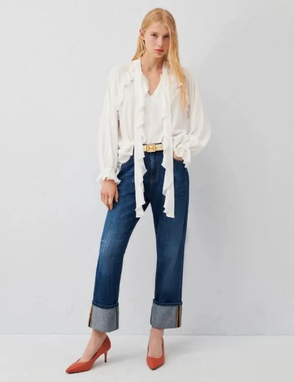 Marella Shirts Women Ruffle Blouse White
