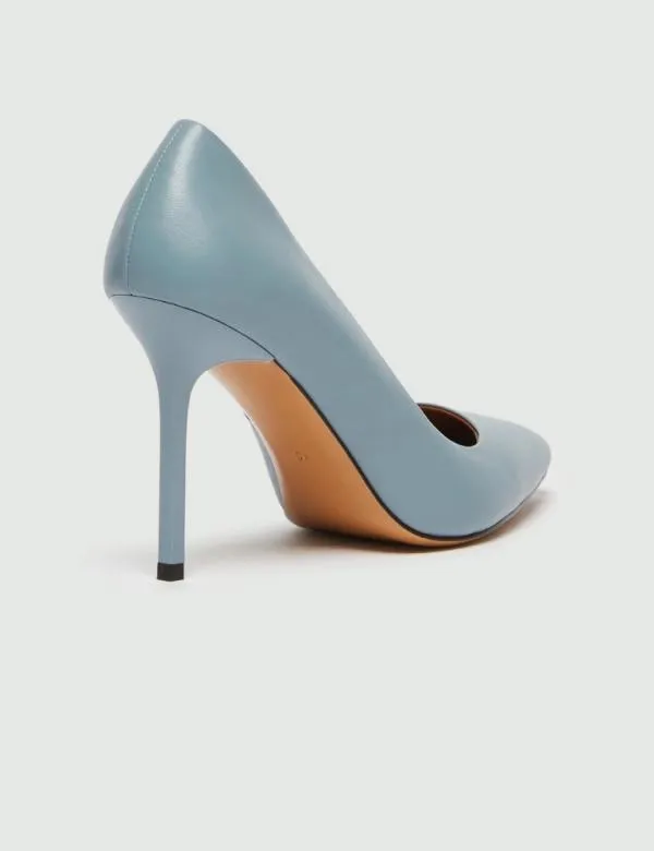 Marella Shoes Women Leather Court Shoes Light Blue