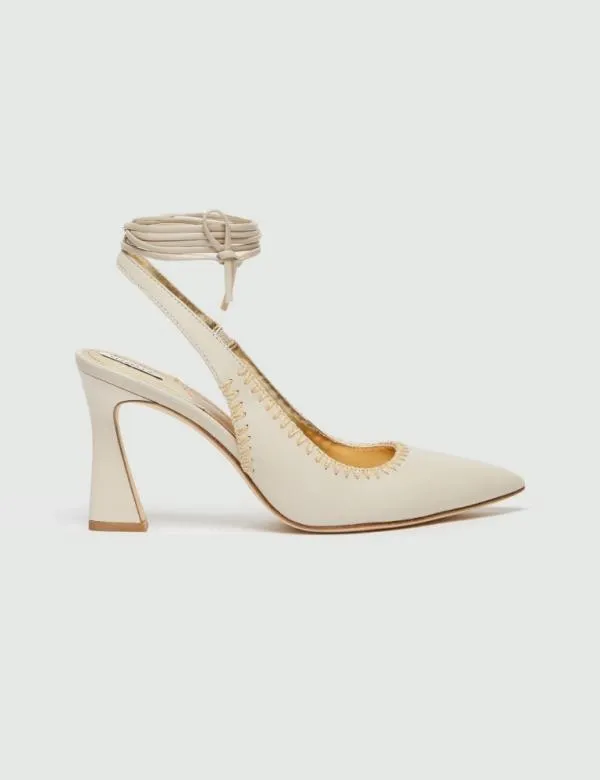 Marella Shoes Women Leather Slingbacks White