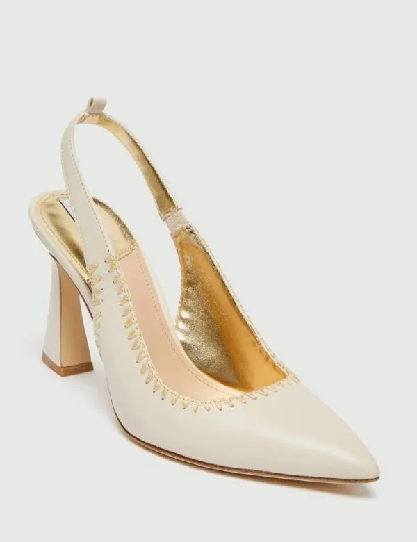 Marella Shoes Women Leather Slingbacks White