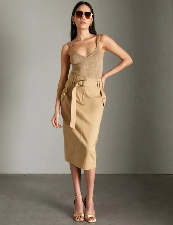 Marella Skirts Women Pencil Skirt Sand