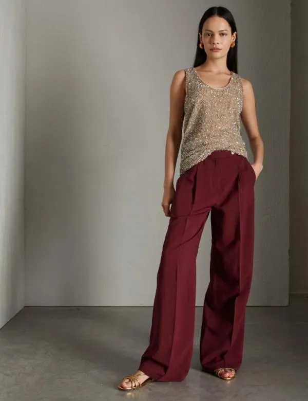 Marella Tops And TShirt Women Sequin Top Sand