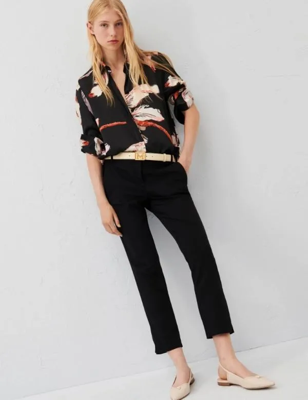 Marella Trousers Women Chino Trousers Black