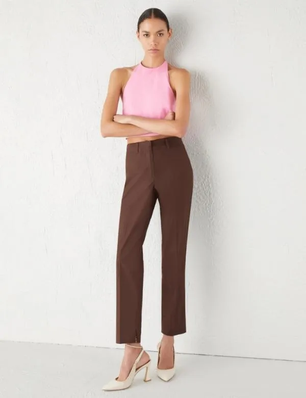 Marella Trousers Women Chinos Chocolate