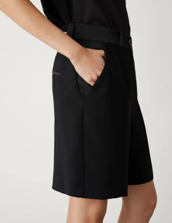 Marella Trousers Women Crepe Shorts Black