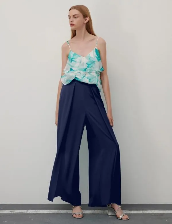 Marella Trousers Women Crepe Trousers Navy