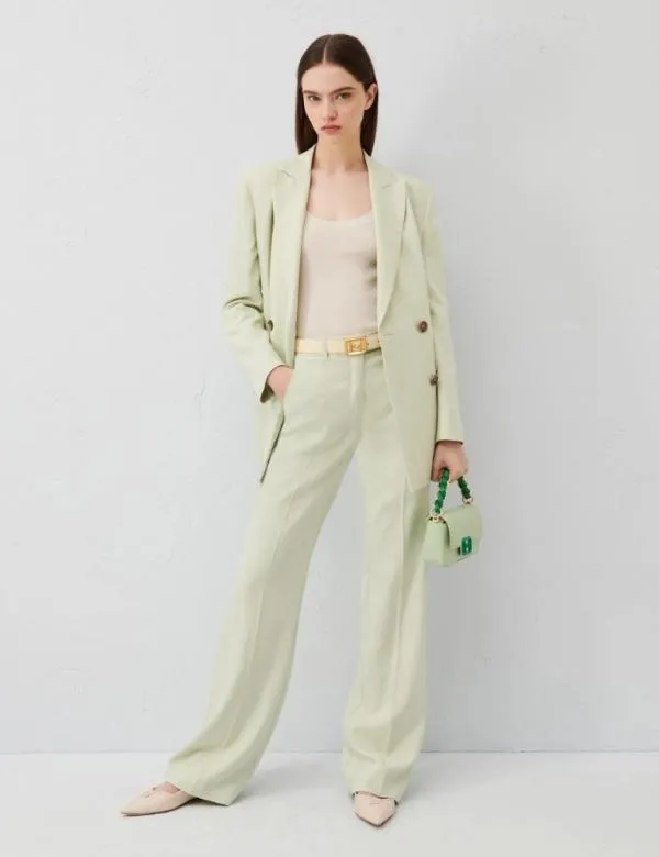Marella Trousers Women Flared Trousers Apple Green