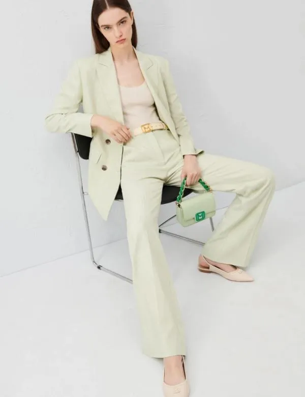 Marella Trousers Women Flared Trousers Apple Green