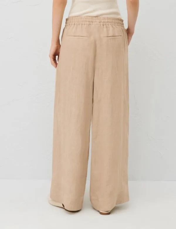 Marella Trousers Women Linen Trousers Sand