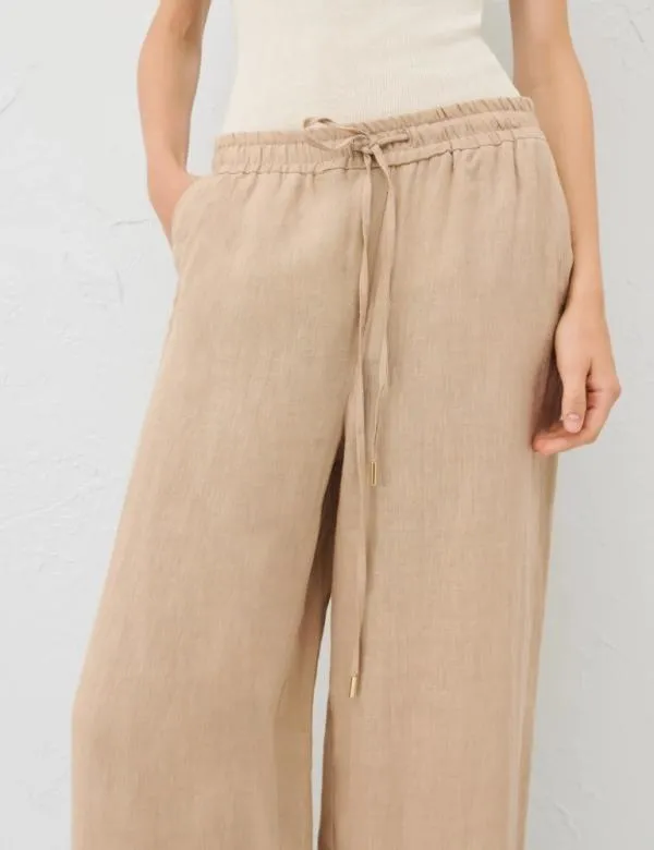 Marella Trousers Women Linen Trousers Sand