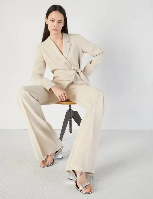 Marella Trousers Women Mlange Trousers Beige