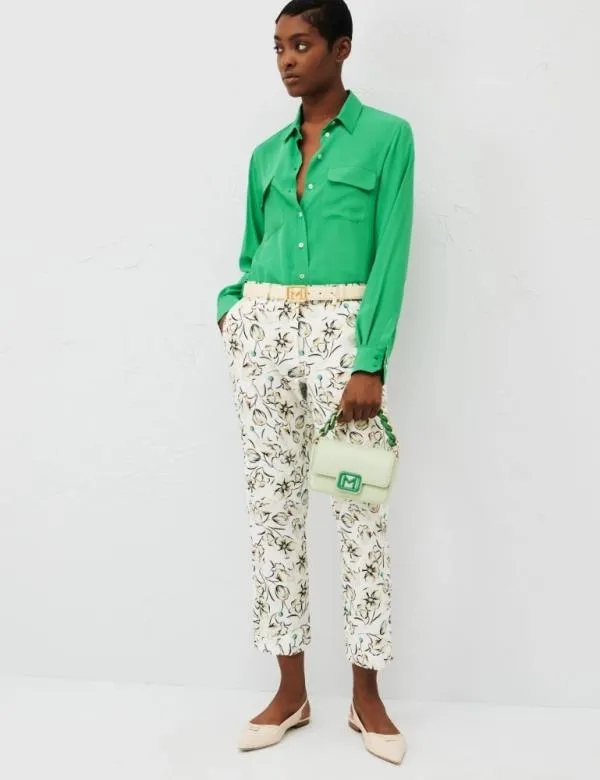 Marella Trousers Women Patterned Trousers Green