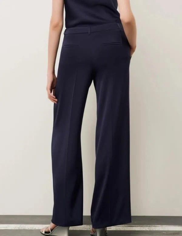 Marella Trousers Women Satin Trousers Navy