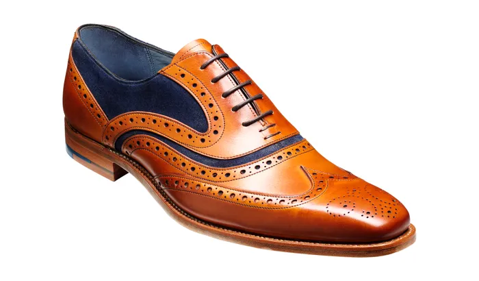 McClean 8211 Cedar Calf Blue Suede Men Barker Shoes Mens Oxfords