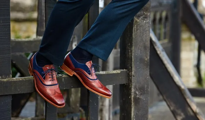McClean 8211 Cedar Calf Blue Suede Men Barker Shoes Mens Oxfords