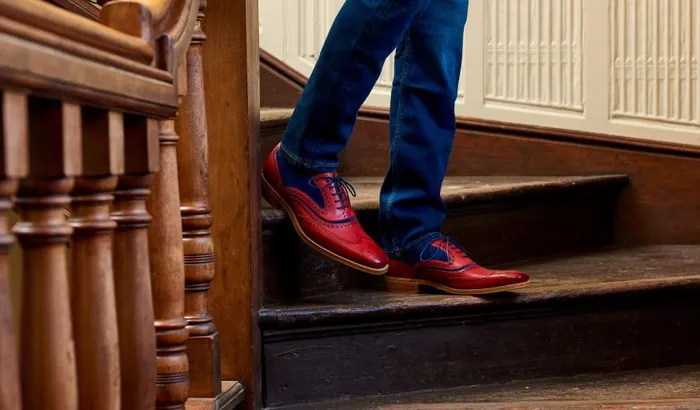 McClean 8211 Cedar Calf Blue Suede Men Barker Shoes Mens Oxfords