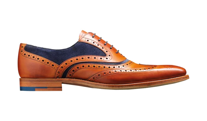 McClean 8211 Cedar Calf Blue Suede Men Barker Shoes Mens Oxfords