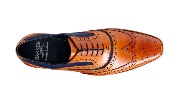 McClean 8211 Cedar Calf Blue Suede Men Barker Shoes Mens Oxfords