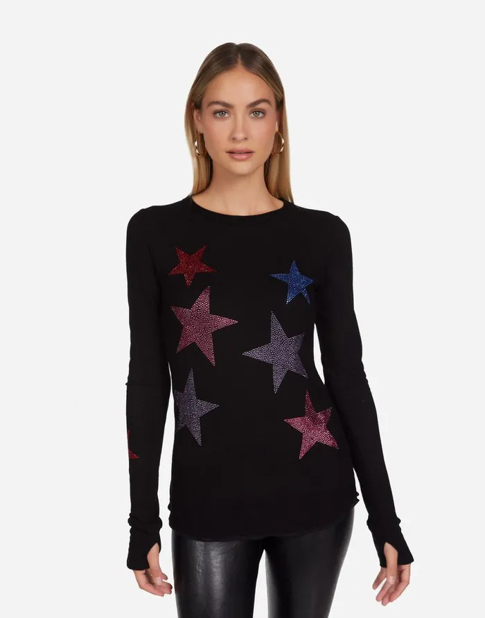 McKinley Color Crystal Multi Stars Black Women039s Lauren Moshi Long Sleeve
