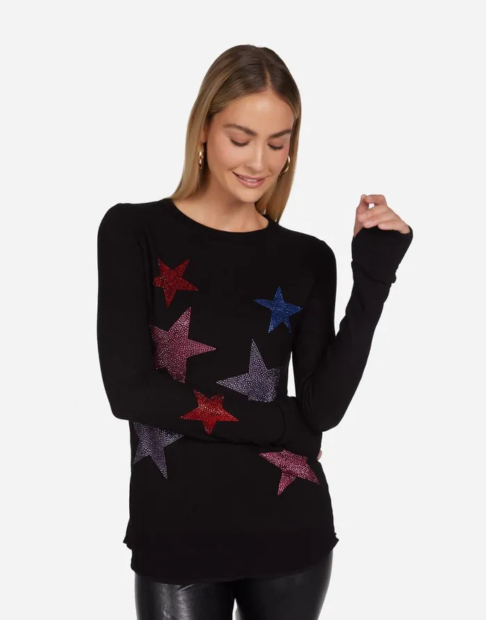 McKinley Color Crystal Multi Stars Black Women039s Lauren Moshi Long Sleeve