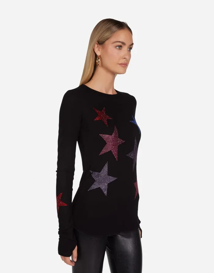 McKinley Color Crystal Multi Stars Black Women039s Lauren Moshi Long Sleeve
