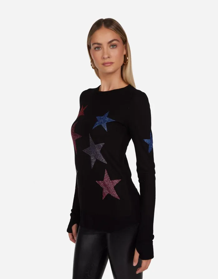McKinley Color Crystal Multi Stars Black Women039s Lauren Moshi Long Sleeve