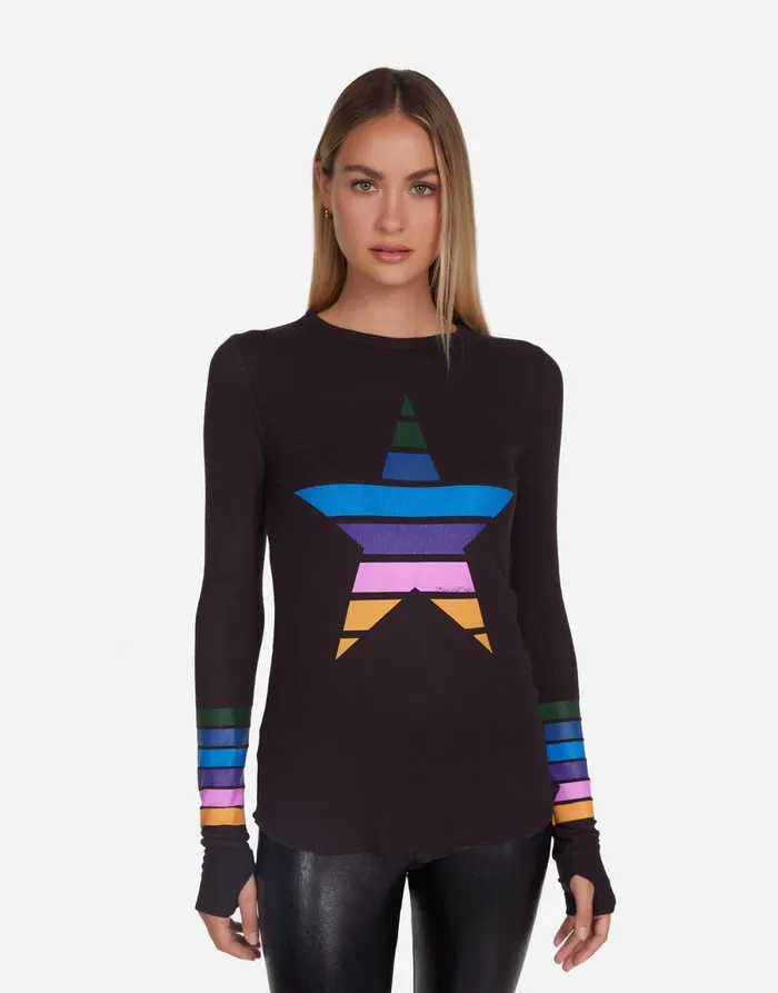 McKinley Color Stripe Star Onyx Women039s Lauren Moshi Long Sleeve