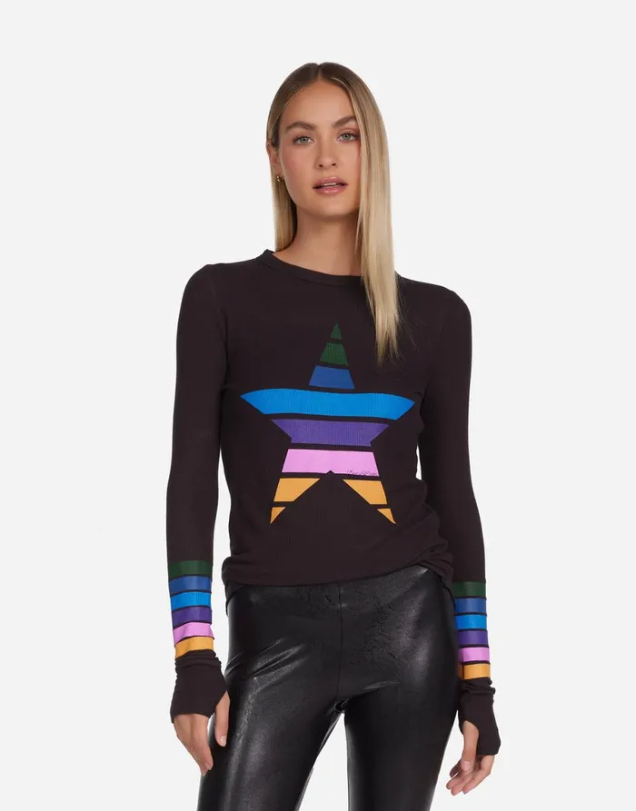 McKinley Color Stripe Star Onyx Women039s Lauren Moshi Long Sleeve