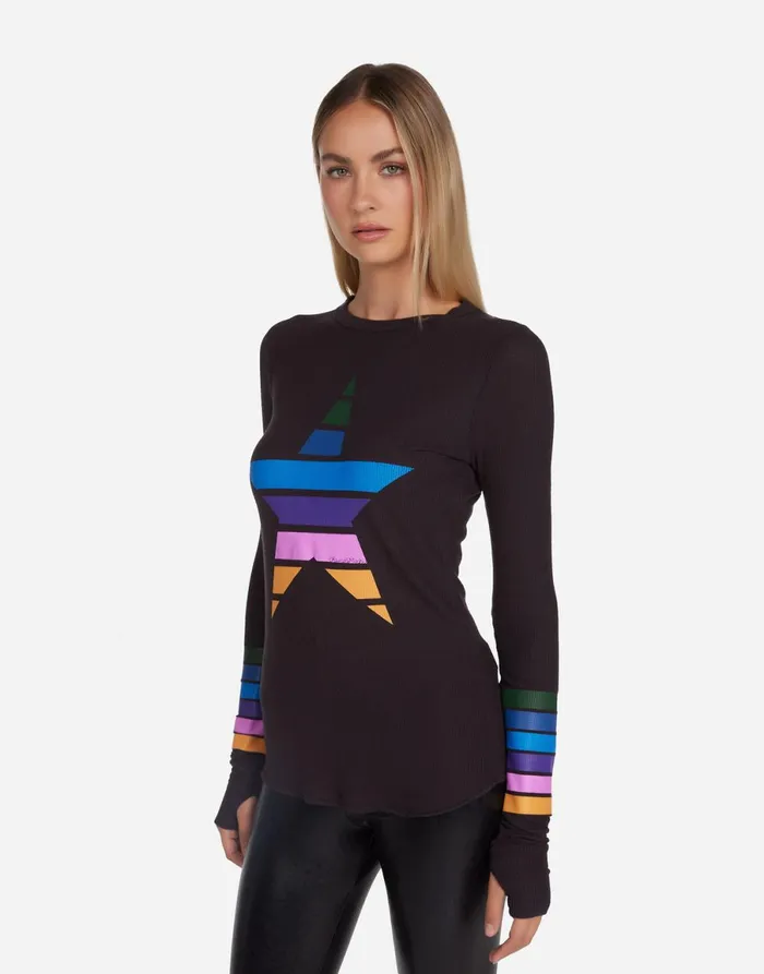 McKinley Color Stripe Star Onyx Women039s Lauren Moshi Long Sleeve