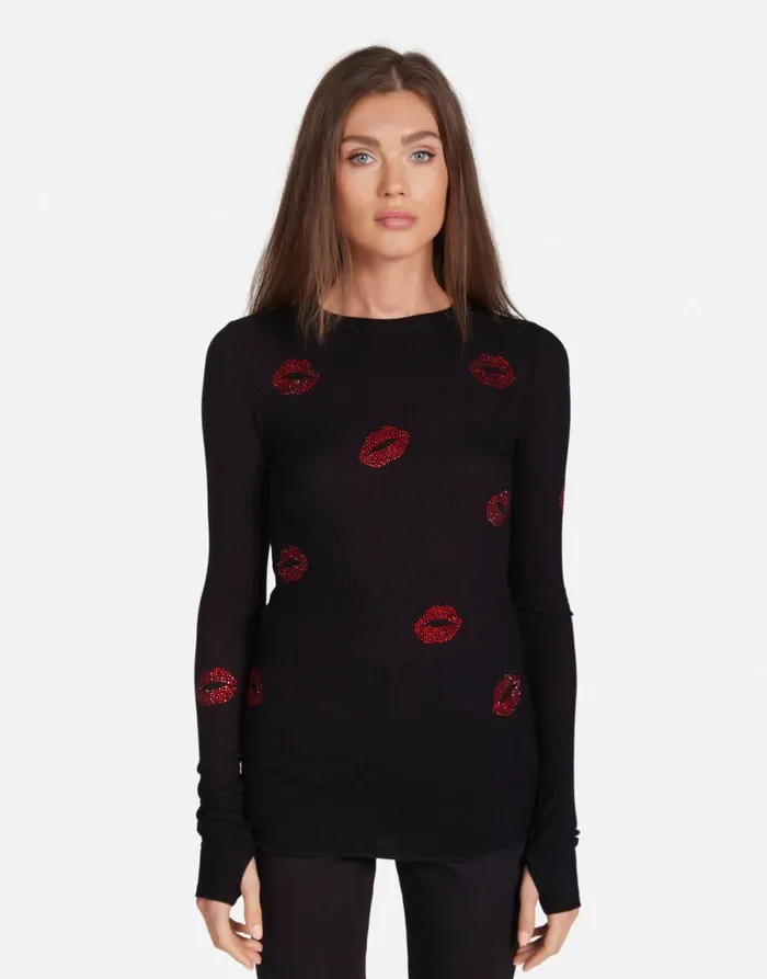 McKinley Crystal Kisses Black Women039s Lauren Moshi Long Sleeve