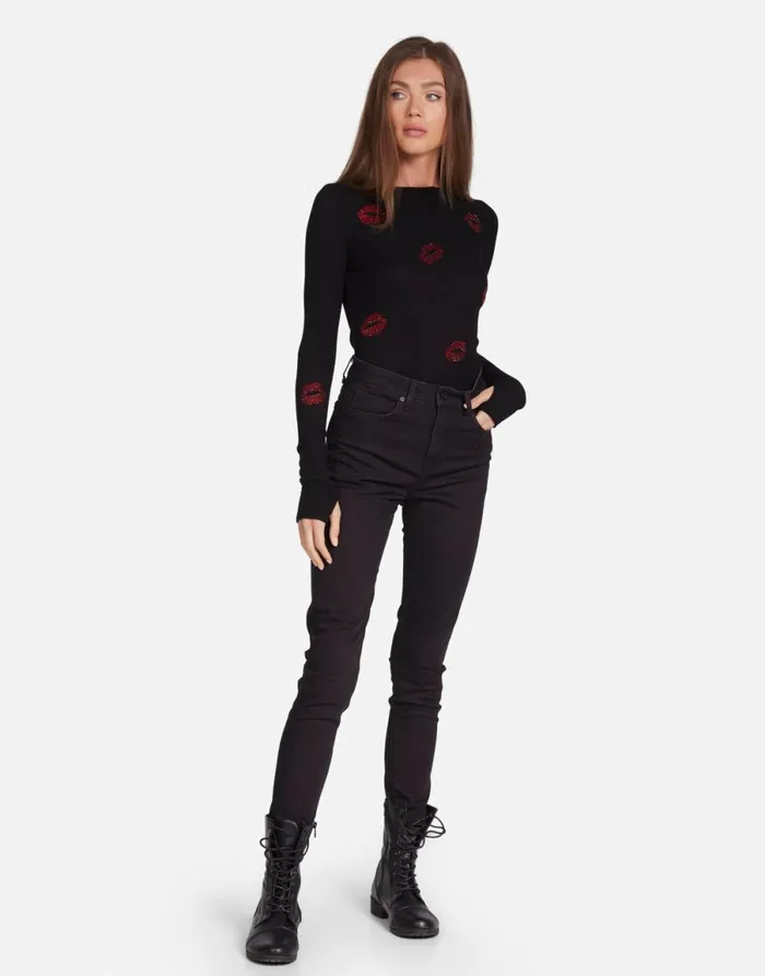 McKinley Crystal Kisses Black Women039s Lauren Moshi Long Sleeve