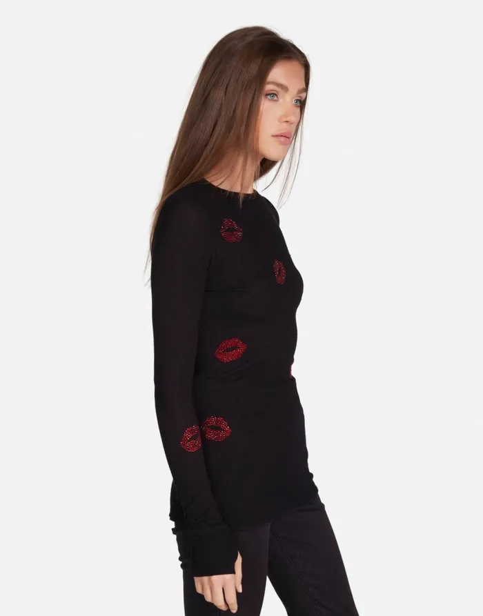 McKinley Crystal Kisses Black Women039s Lauren Moshi Long Sleeve