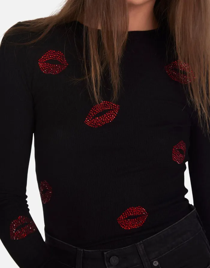 McKinley Crystal Kisses Black Women039s Lauren Moshi Long Sleeve