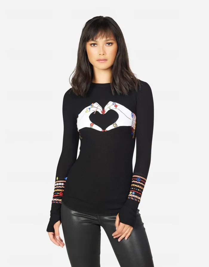 McKinley Friendship Love Black Women039s Lauren Moshi Long Sleeve