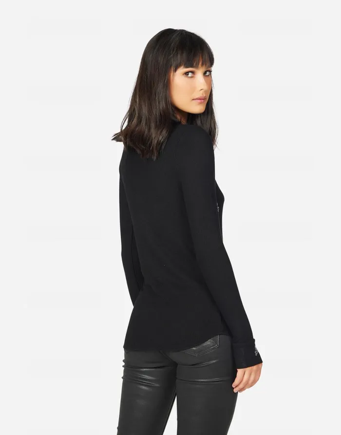 McKinley Mini Crystal Cross Bone Skulls Black Women039s Lauren Moshi Long Sleeve